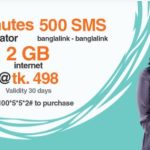 Banglalink 500Minutes, 2GB Internet & 500SMS 498Tk Offer